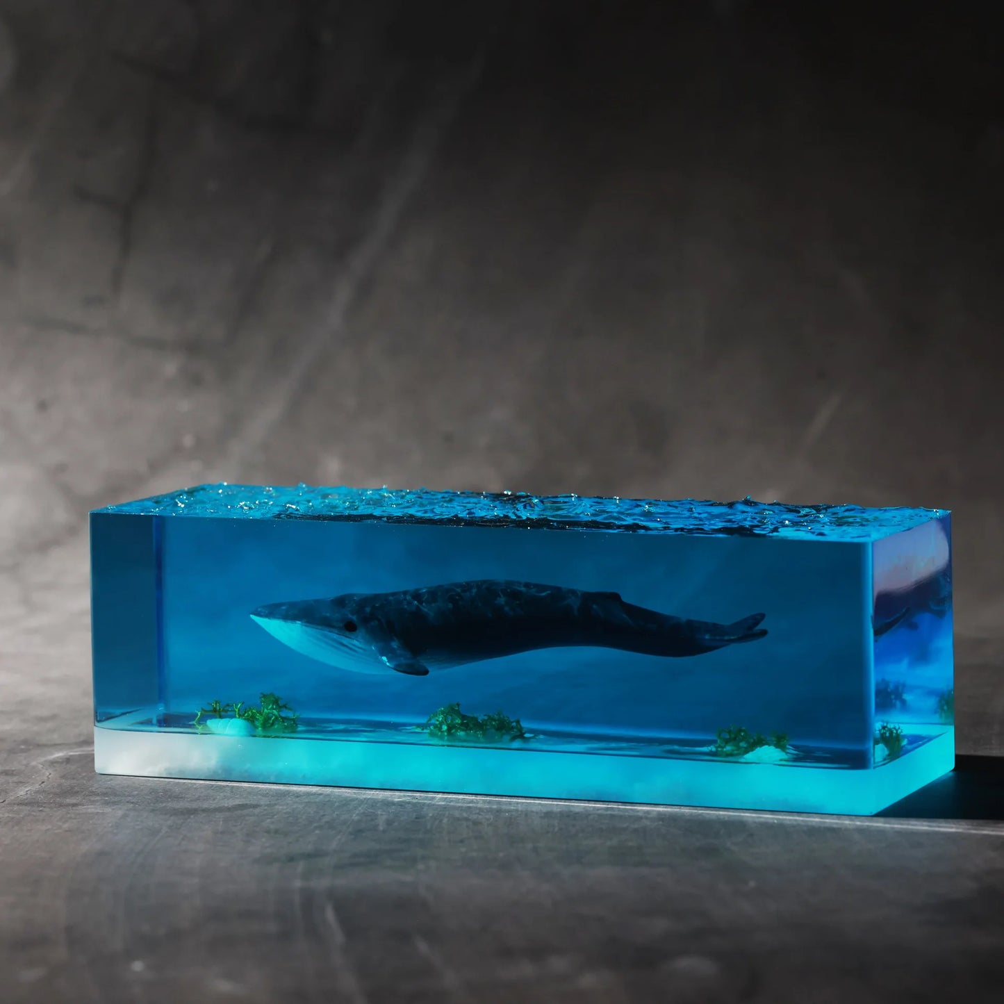 NEW High-End Atmosphere Marine Resin Whale Luminous Solid Wood Creative Handicrafts Ornaments Home Decorations Birthday Gifts