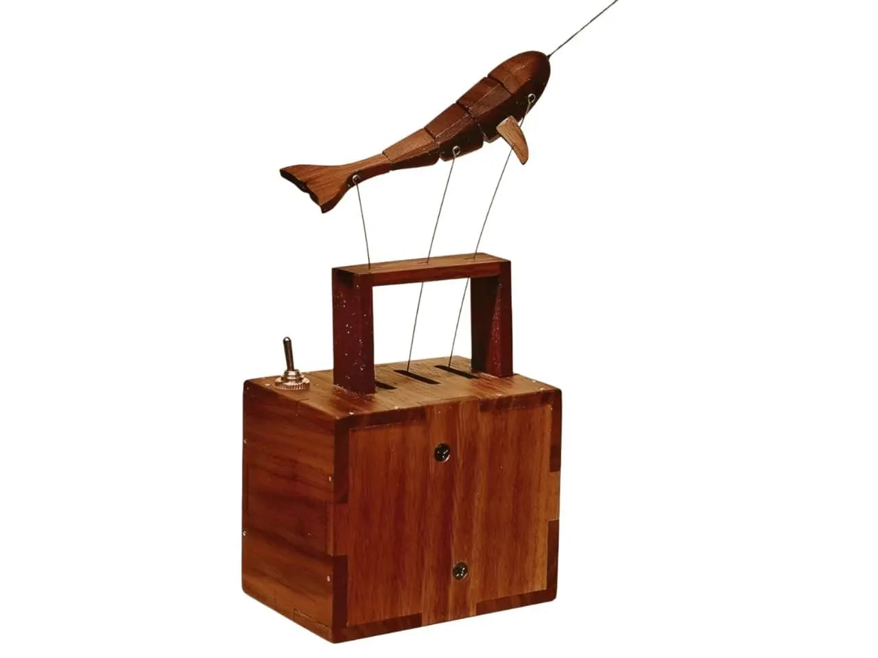 Wooden Whale Automata Handmade Narwhal Music Box Handcrafted Mechanical Whale Wood Kinetic Sculpture